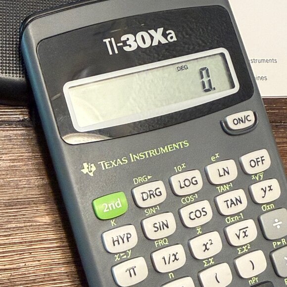 Texas Instruments Black TI-30Xa Calculator - Tested Working - Picture 1 of 4